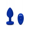 B-VIBE VIBRATING JEWEL PLUG L/XL NAVY