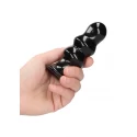 Ribbly - glass vibrator - with suction cup and remote - rechargeable - 10 speed