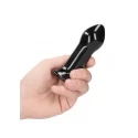 Pluggy - glass vibrator - with suction cup and remote - rechargeable - 10 speed