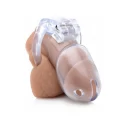 Clear captor chastity cage with keys - medium