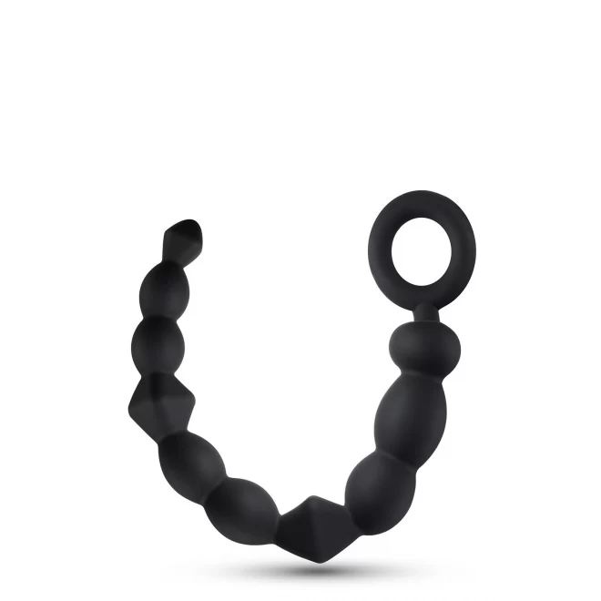 ANAL ADVENTURES PLATINUM SILICONE BEGINNER ANAL BEADS BLACK