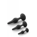 ANAL ADVENTURES PLATINUM SILICONE BEGINNER PLUG KIT BLACK