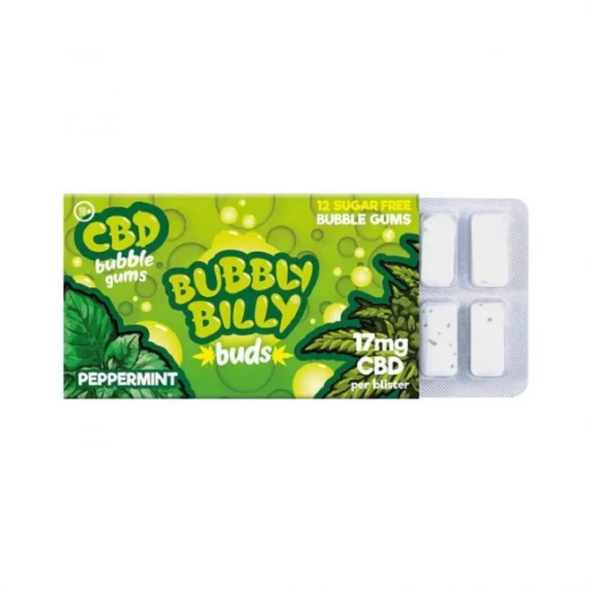 Bubbly billy buds mint flavoured chewing gum