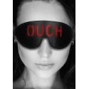 Bonded leather eye-mask "ouch" - with elastic straps