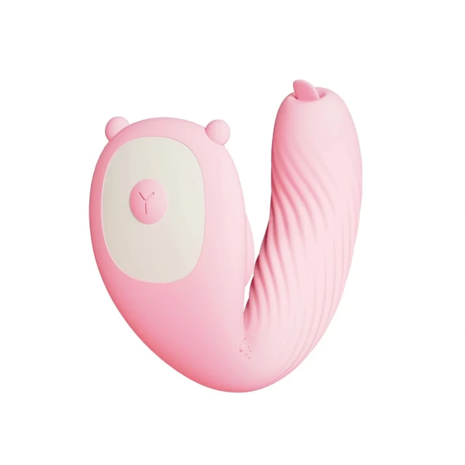 Wibrator dla par z języczkiem-Remote Wearable Tongue licking Vibrator