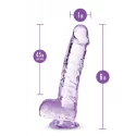 NATURALLY YOURS  6" CRYSTALLINE DILDO ROSE