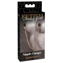 Zaciski na sutki połączone łańcuszkiem FF Gold Nipple Chain Clamps