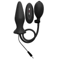 Inflatable vibrating silicone plug