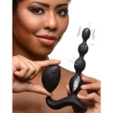 Vibrating & e-stim silicone anal beads w/ remote control