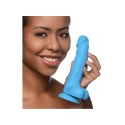 Lollicock 17,8cm / 7 inch silicone dildo with balls - berry