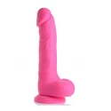 Lollicock 17,8cm / 7 inch silicone dildo with balls - berry