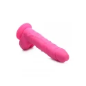 Lollicock 17,8cm / 7 inch silicone dildo with balls - berry
