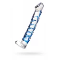 Dildo, transparent, glass, 17 cm
