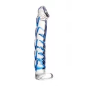 Dildo, transparent, glass, 17 cm