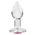 ADAM ET EVE RED HEART GEM GLASS PLUG SMALL