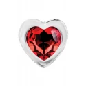 ADAM ET EVE RED HEART GEM GLASS PLUG MEDIUM