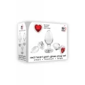 ADAM ET EVE RED HEART GEM GLASS PLUG SET