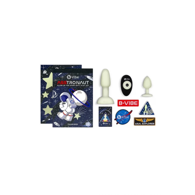 B-VIBE ASSTRONAUT GLOW-IN-THE-DARK BUTT PLAY SET