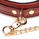 6 piece burgundy bondage set burgundy cuffs, collar, & leash