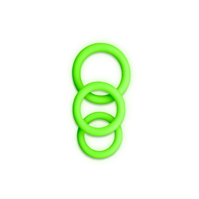 3 pcs cock ring set - glow in the dark
