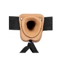 Vibrating hollow strap-on with balls - 9'' / 23 cm