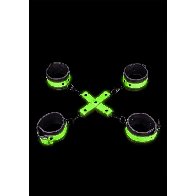Hand & ankle cuffs with hogtie - gitd