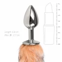 Foxtail Butt Plug Silver Small
