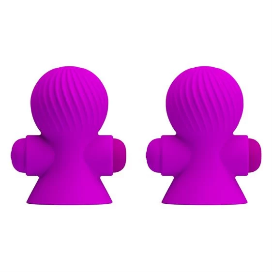 Pretty Love Vibrating Nipple Suckers Purple