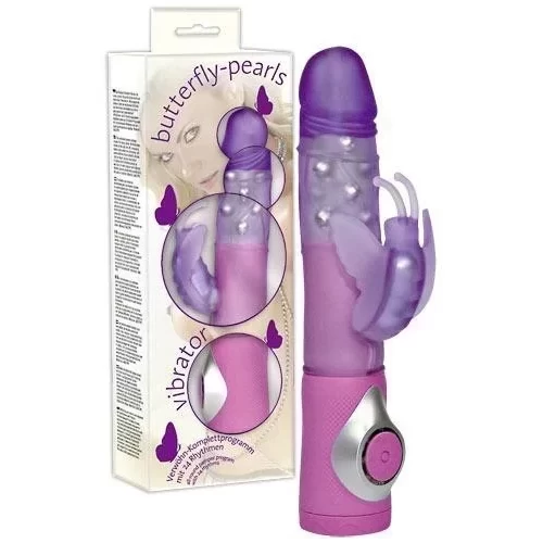 Podwójny wibrator rotacyjny Butterfly Pearl