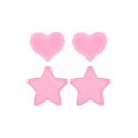 PEEKABOO PASTIES HOT PINK GLOW IN THE DARK HEARTS AND STARS