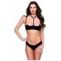 BACI 2PC SEXY QUARTER CUP BRA & GSTRING SET BLACK, M/L