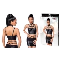 Saresia wetlook-set mit top und minirock xs-s