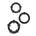 3 Erection Rings Set Black Stay Hard