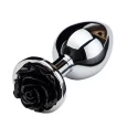 Anal Plug Rose Pleasure Small Silver/Black Guilty
