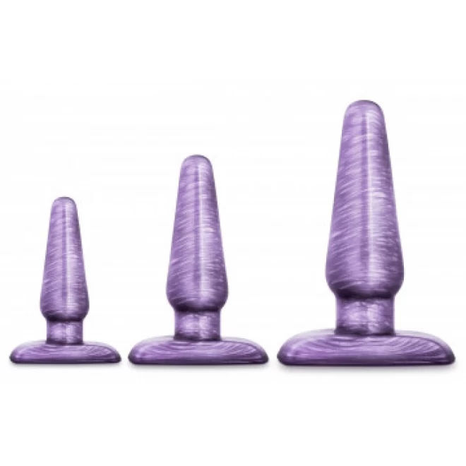 Zestaw korków analnych - Anal Plug Set - Purple Swirl
