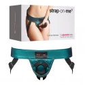 Strap-on-me leatherette harness curious metallic green