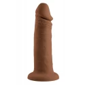 EVOLVED 6INCH VIBRATING DONG, DARK FLESH