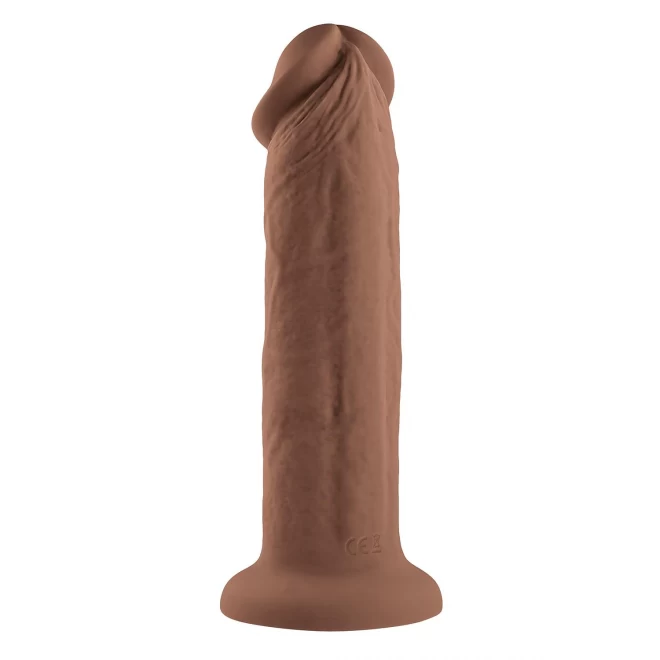 EVOLVED 7INCH GIRTHY VIBRATING DONG, DARK FLESH