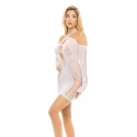 ANIMAL INSIDE HALTER DRESS WHITE, PLUS SIZE
