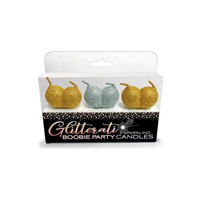 Glitterati boobie candle set