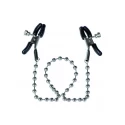 Klamerki na sutki z łańcuszkiem Nipple Clamps Silver Beaded