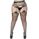 Rajstopy Net garterbelt stockings Plus Size