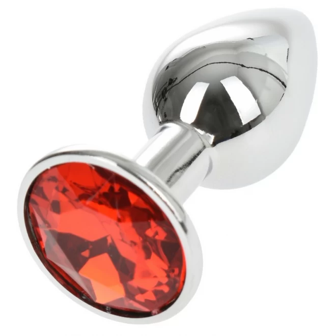 Anal Plug Metallic Buttplug Small Silver/Red Passi
