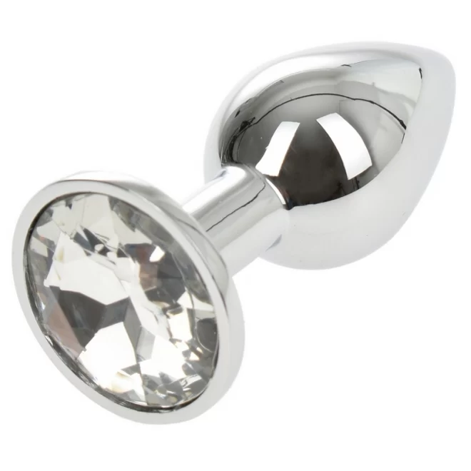 Anal Plug Metallic Buttplug Small Silver/Clear Pas