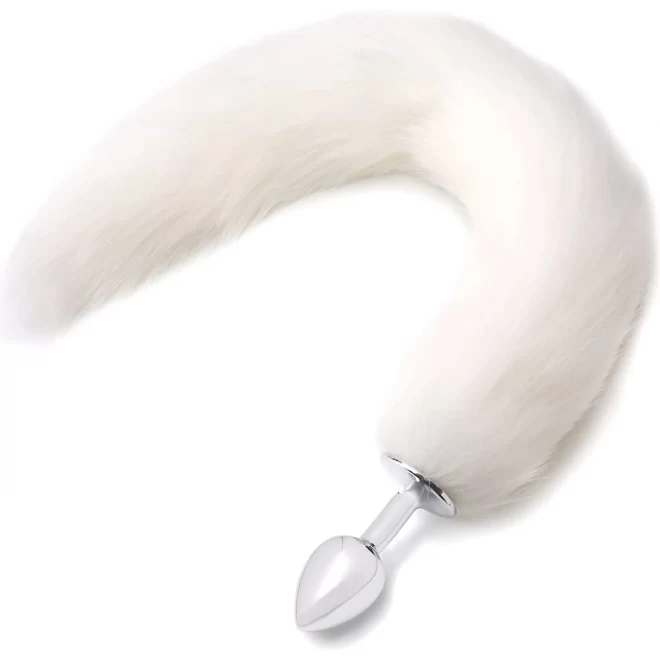 Anal Plug Small with Long Tail White Passion Labs