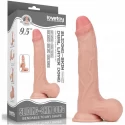 9.5'' Sliding Skin Dual Layer Dong - Whole Testicle