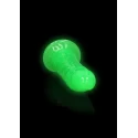 Slim dildo suction cup - gitd - 7'' / 18 cm - neon pink