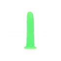 Slim dildo suction cup - gitd - 7'' / 18 cm - neon pink