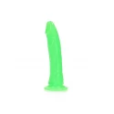 Slim dildo suction cup - gitd - 7'' / 18 cm - neon pink