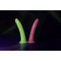 Slim dildo suction cup - gitd - 7'' / 18 cm - neon pink